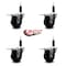 Service Caster 3.5'' Phenolic Swivel 1'' Expanding Stem Caster Set Total Lock Brake, 4PK SCC-EXTTL20S3514-PHS-1-4 - alternate 3